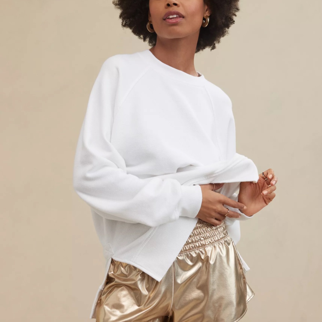 Aerie - Aerie Beach Party Crew White Sweatshirt - Xxl